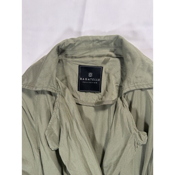 Utility Safari Jacket Olive Green Belted Lightweight Rayon Shacket Womens Medium - Picture 4 of 5
